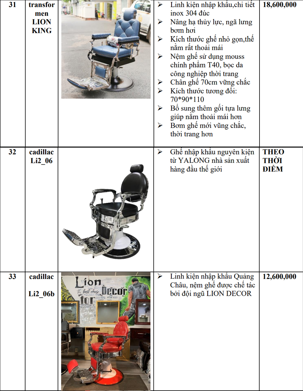 Lion Decor – Ghế Barber Cao Cấp | Ghế Cắt Tóc Nam – Nội Thất Barber Chuyên Nghiệp