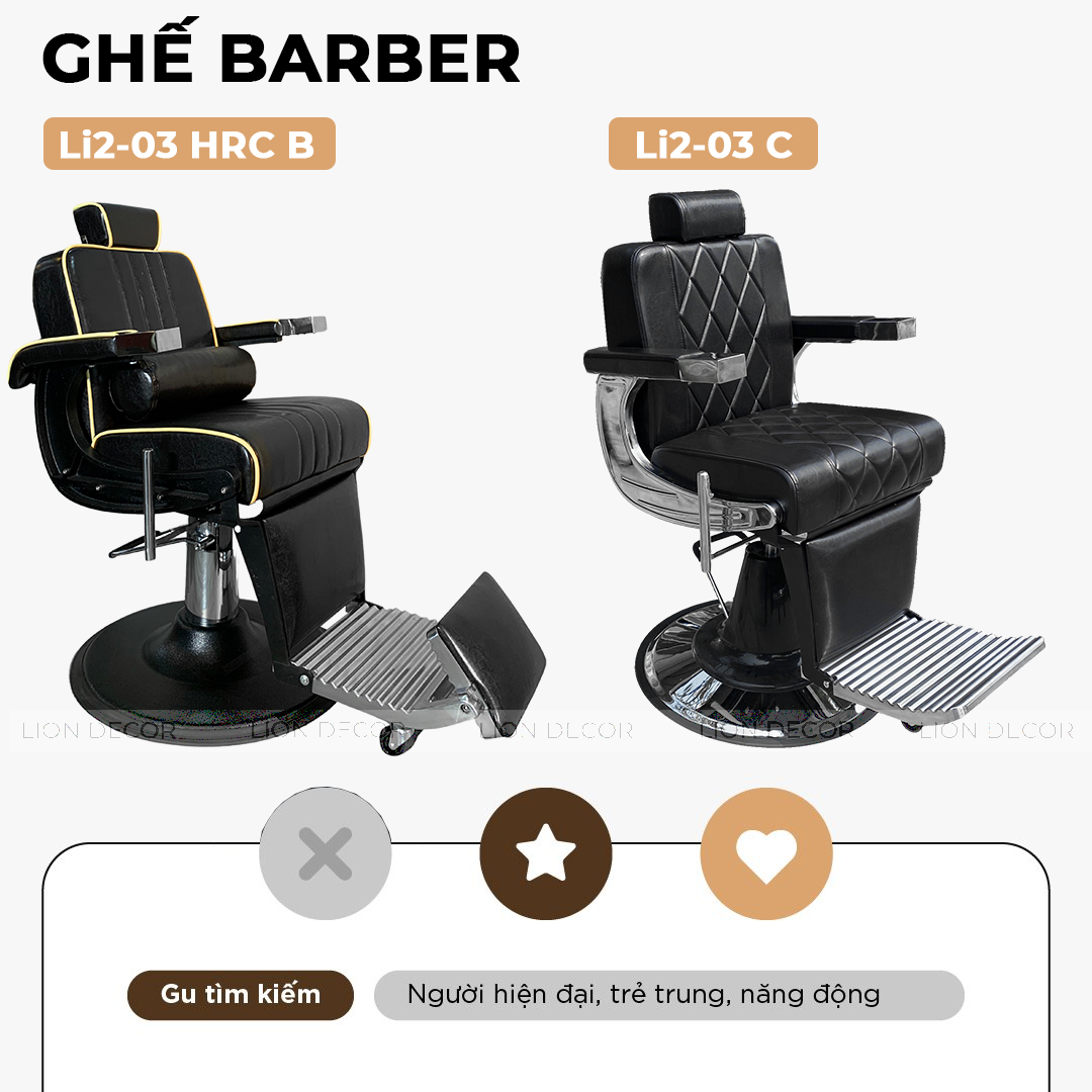 Lion Decor – Ghế Barber Cao Cấp | Ghế Cắt Tóc Nam – Nội Thất Barber Chuyên Nghiệp