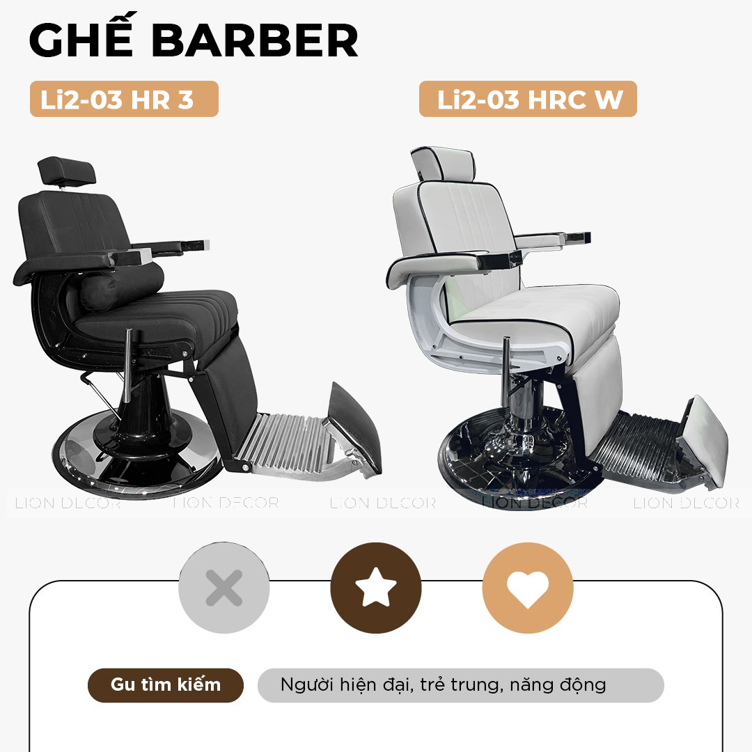 Lion Decor – Ghế Barber Cao Cấp | Ghế Cắt Tóc Nam – Nội Thất Barber Chuyên Nghiệp