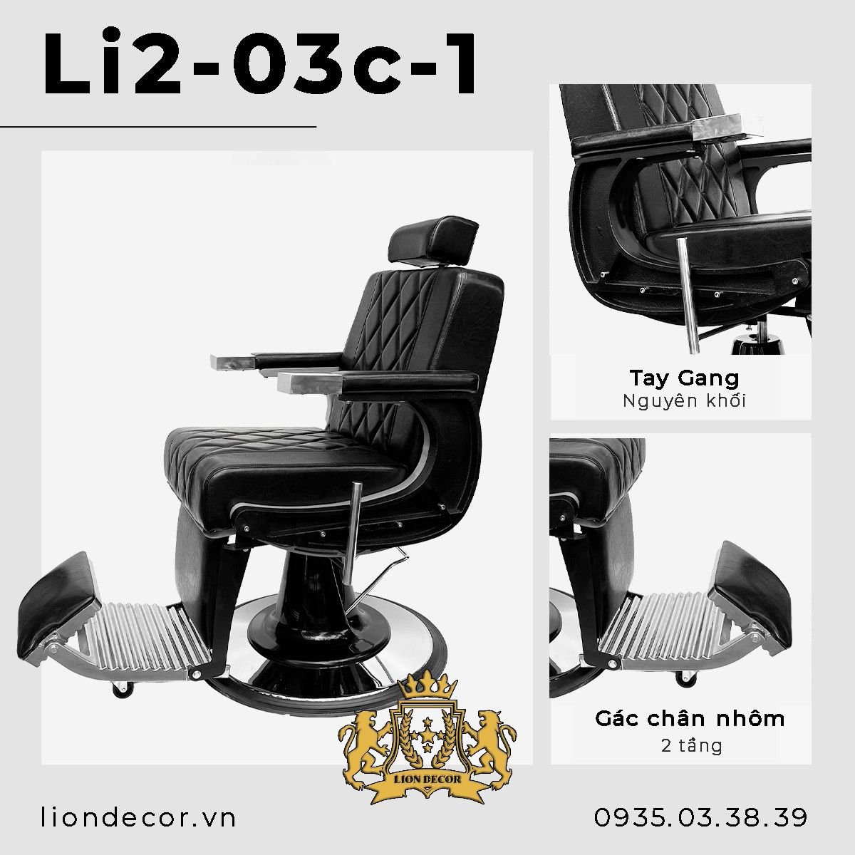 Lion Decor – Ghế Barber Cao Cấp | Ghế Cắt Tóc Nam – Nội Thất Barber Chuyên Nghiệp