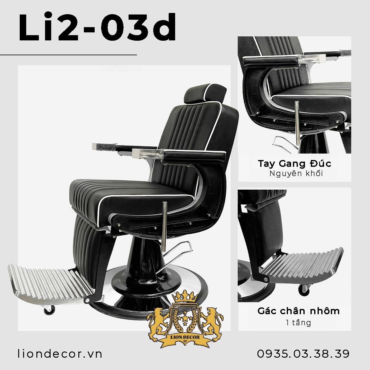 Lion Decor – Ghế Barber Cao Cấp | Ghế Cắt Tóc Nam – Nội Thất Barber Chuyên Nghiệp