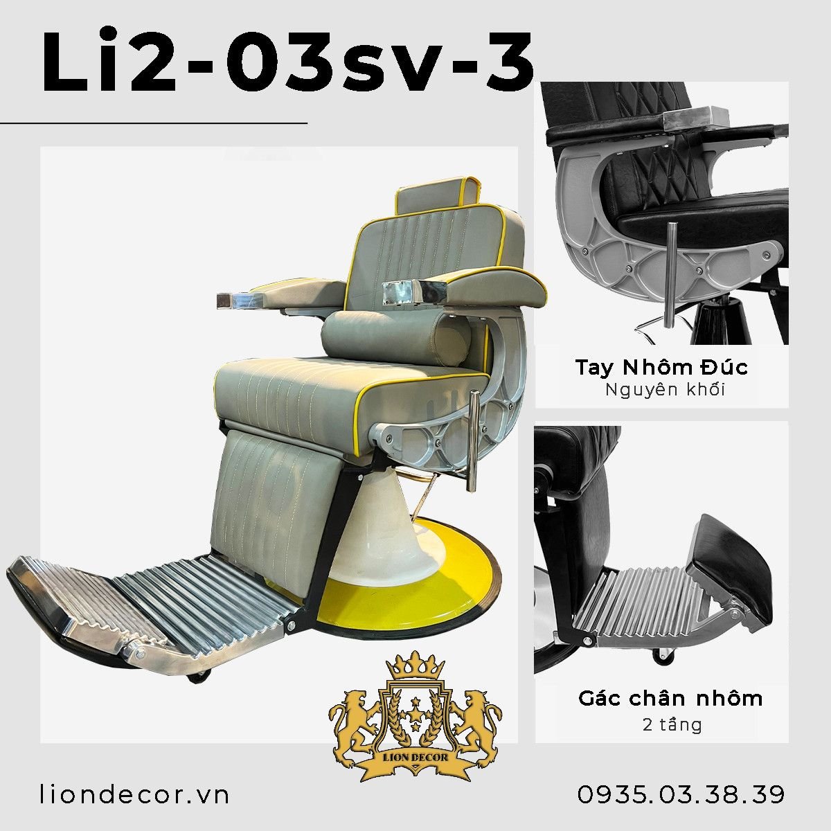 Lion Decor – Ghế Barber Cao Cấp | Ghế Cắt Tóc Nam – Nội Thất Barber Chuyên Nghiệp