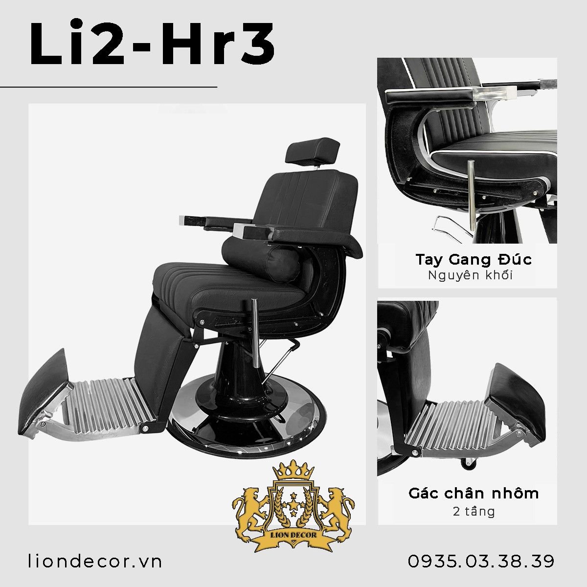 Lion Decor – Ghế Barber Cao Cấp | Ghế Cắt Tóc Nam – Nội Thất Barber Chuyên Nghiệp