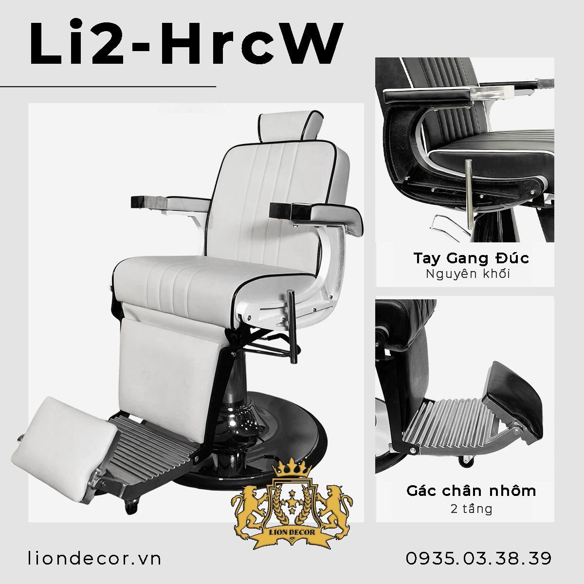 Lion Decor – Ghế Barber Cao Cấp | Ghế Cắt Tóc Nam – Nội Thất Barber Chuyên Nghiệp