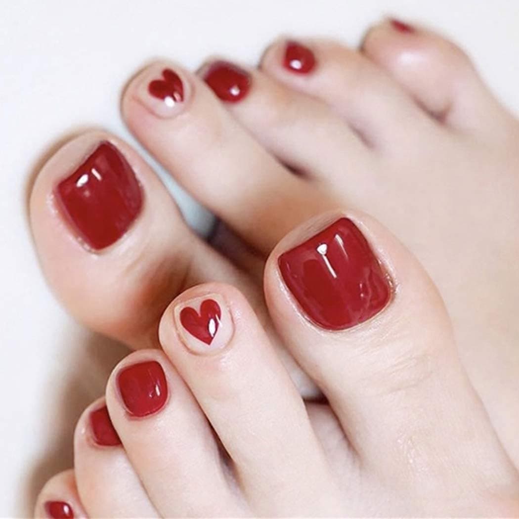 mẫu nail chân màu đỏ đẹp - đẹp365