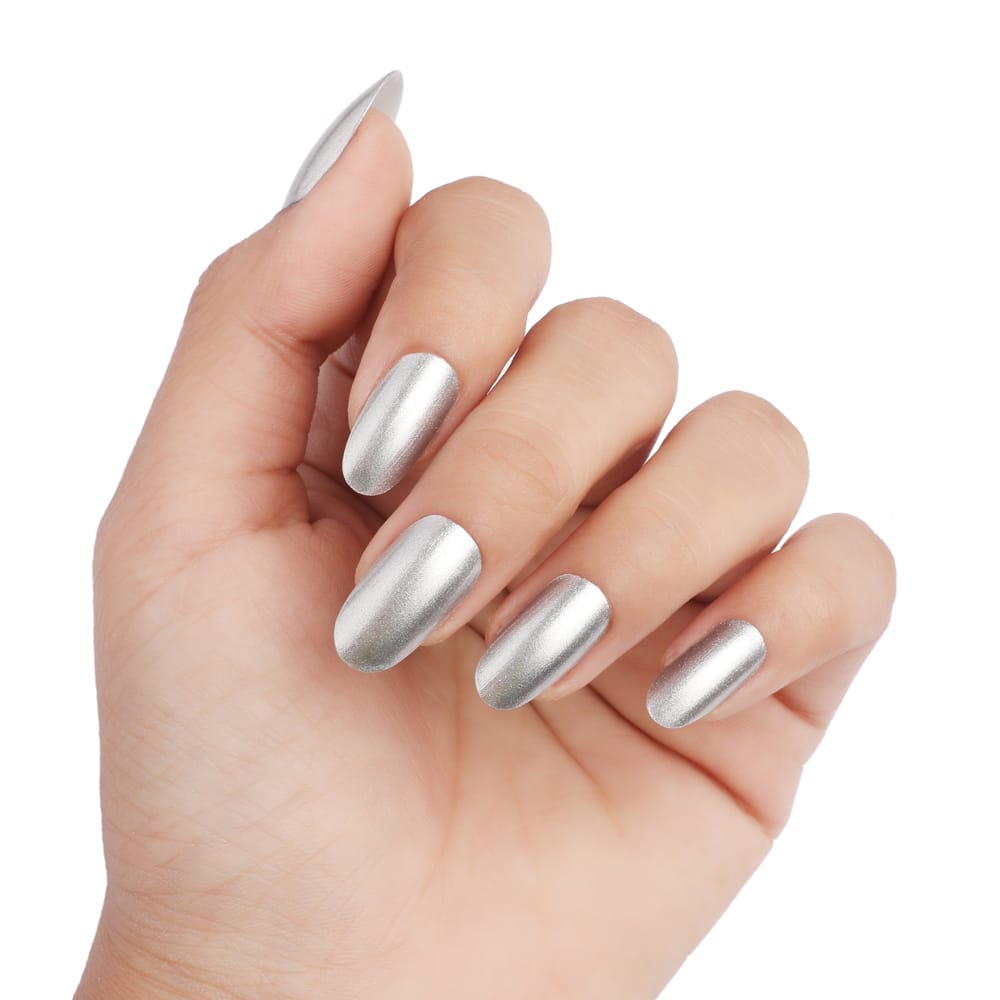 Mẫu nail tráng gương bạc - đẹp365