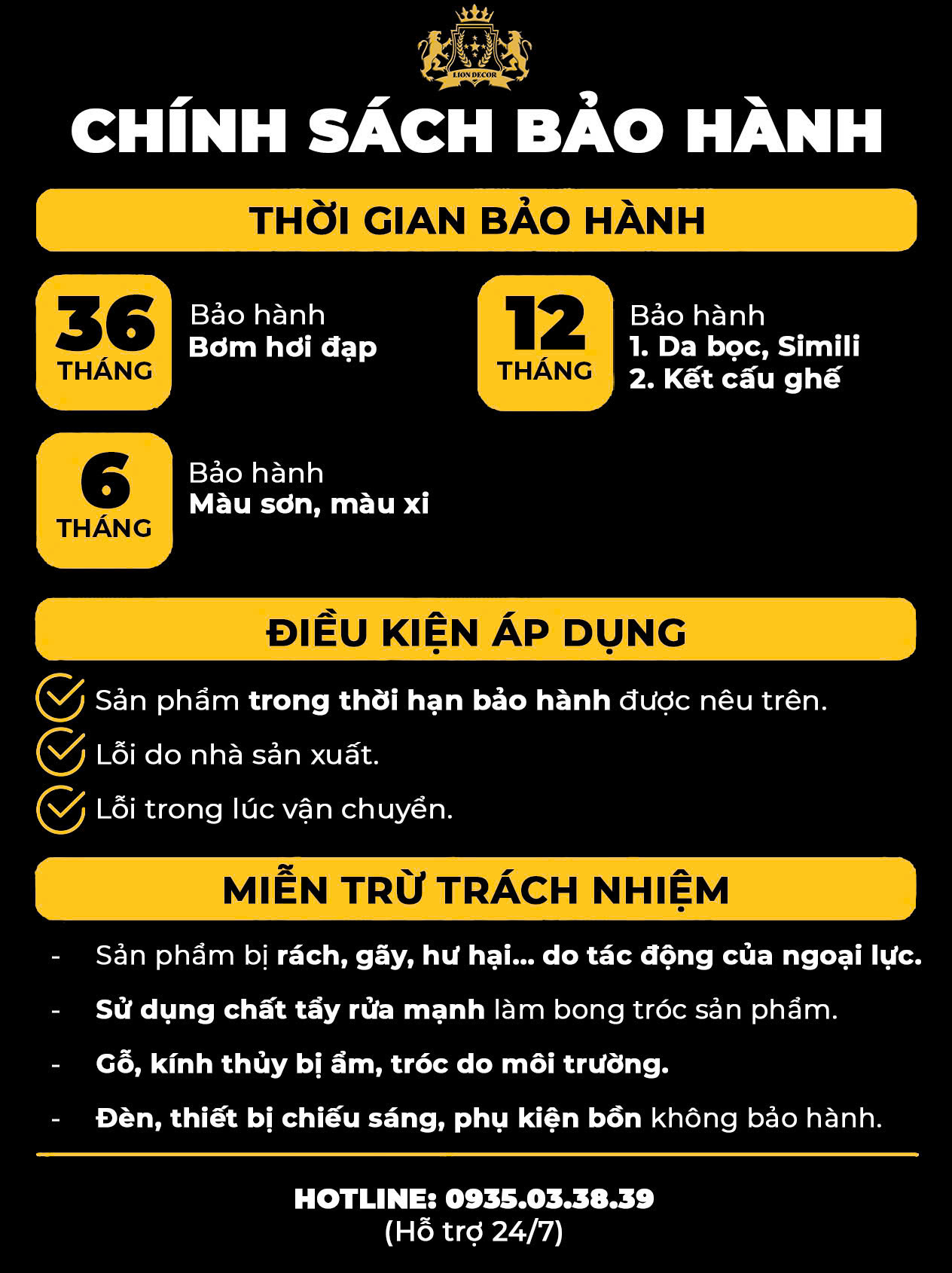 Chính sách bảo hành