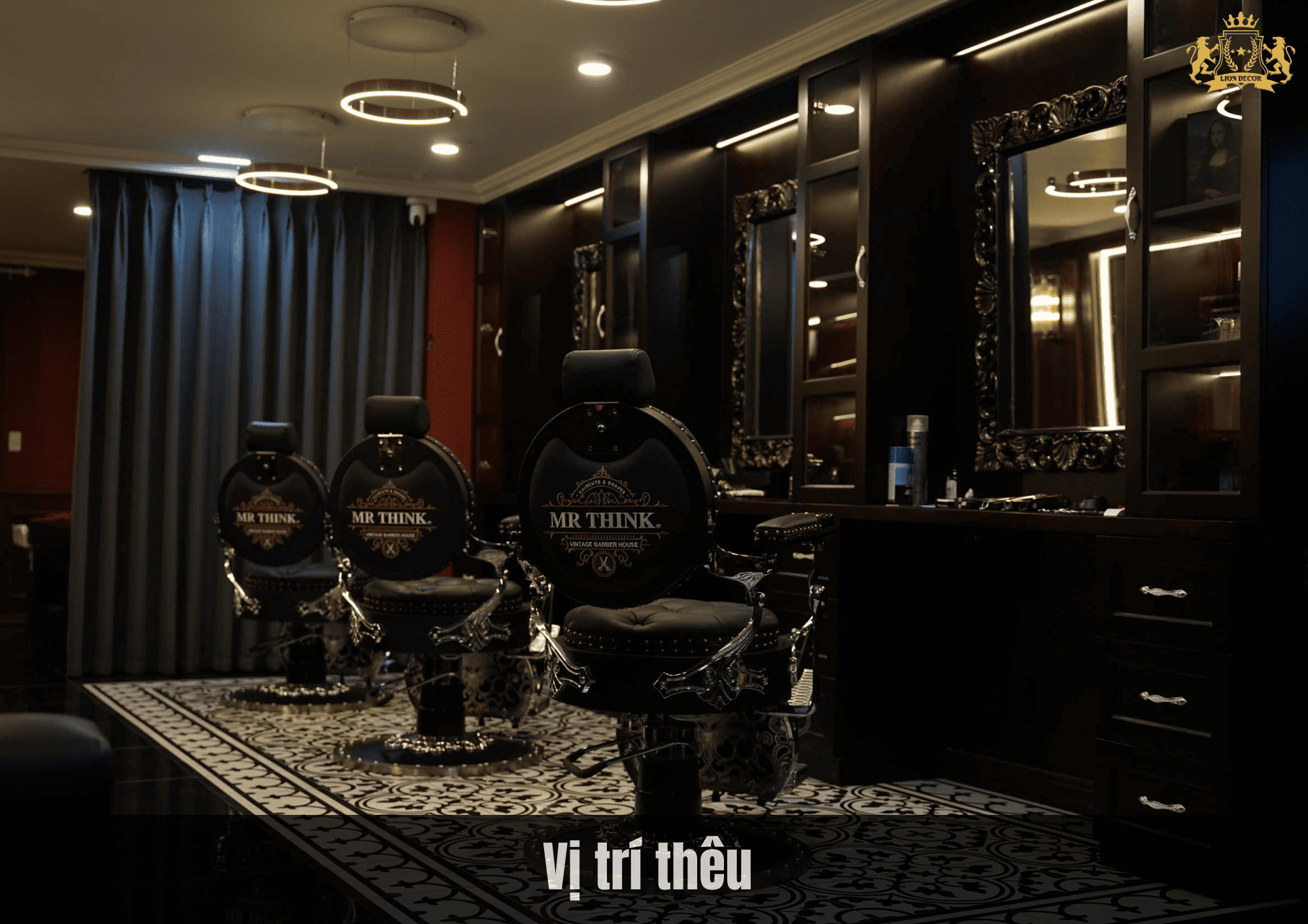 VỊ TRÍ THÊU LOGO LÊN GHẾ BARBER