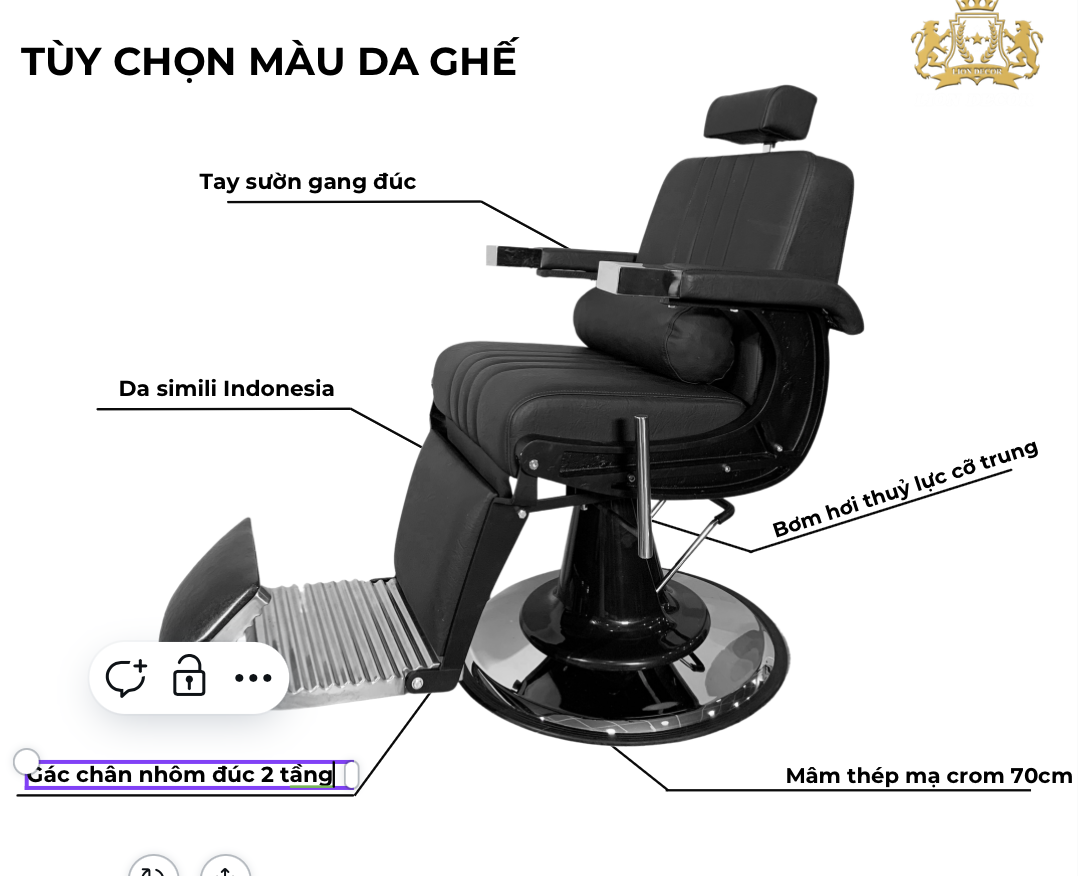 Lion Decor – Ghế Barber Cao Cấp | Ghế Cắt Tóc Nam – Nội Thất Barber Chuyên Nghiệp