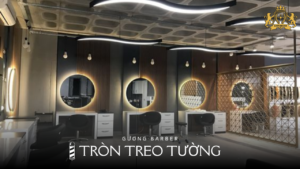 Gương barber tròn treo tường