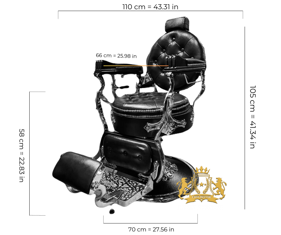 Kích thước ghế barber Cadillac 3 