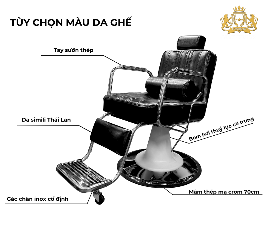 Lion Decor – Ghế Barber Cao Cấp | Ghế Cắt Tóc Nam – Nội Thất Barber Chuyên Nghiệp