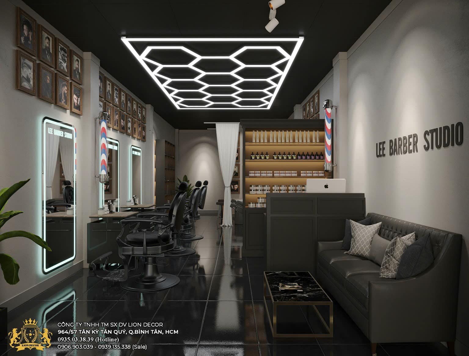 Lion Decor – Ghế Barber Cao Cấp | Ghế Cắt Tóc Nam – Nội Thất Barber Chuyên Nghiệp