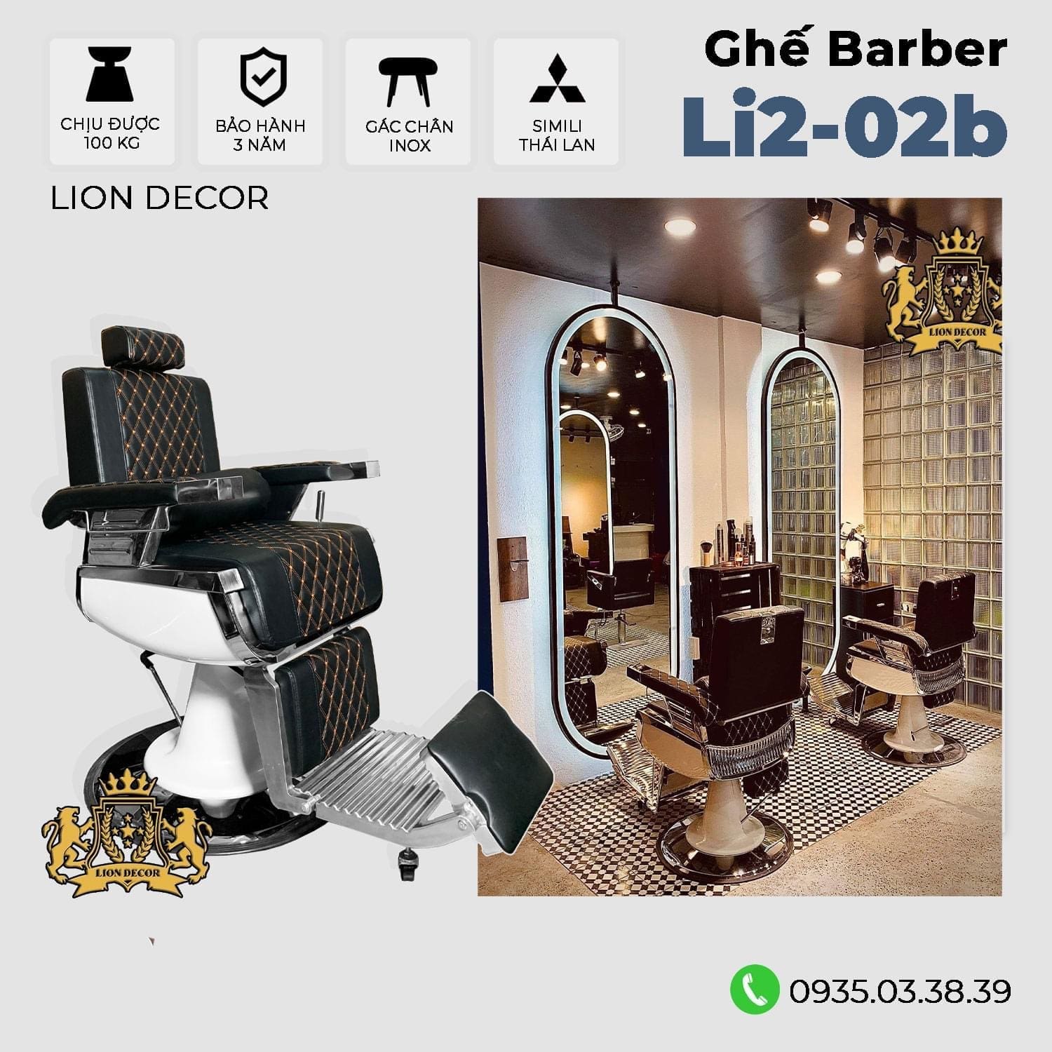 Ghế cắt tóc nam nữ giá tốt Lion Decor ghe-cat-toc-nam