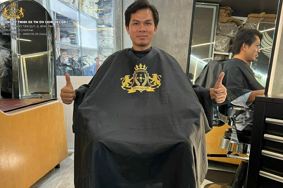 Áo Choàng Cắt Tóc Barber chất liệu cao cấp, dễ giặt