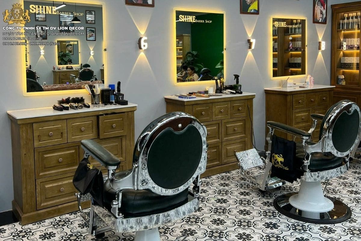 Decor Barber Shop Industrial cá tính tại Cần Thơ