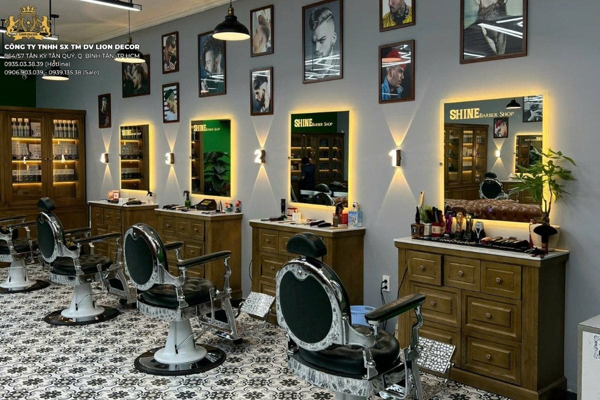 Decor Barber Shop Vintage hoài cổ và ấm cúng tại Cần Thơ