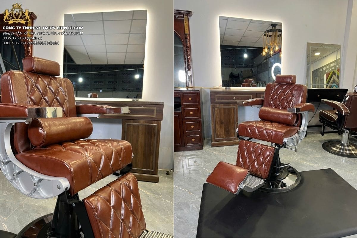 Ghế Barber Cao Cấp Lion Decor Nâng Tầm Đẳng Cấp Tiệm Tóc
