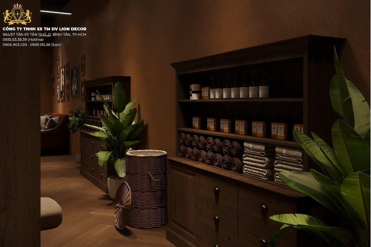 Mẫu decor Barber Shop đẹp 2025 phong cách Industrial