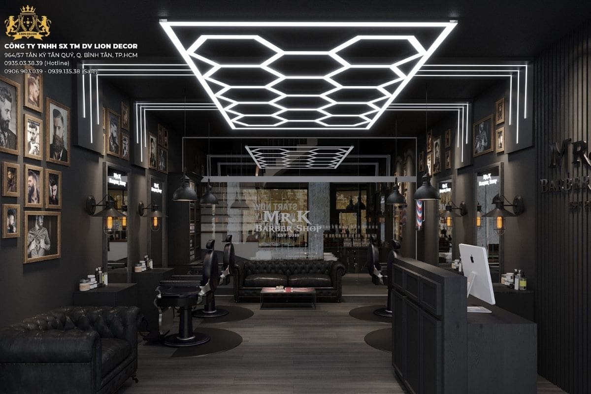 Thiết kế barber shop hiện đại với phong cách trẻ trung tại TP.HCM