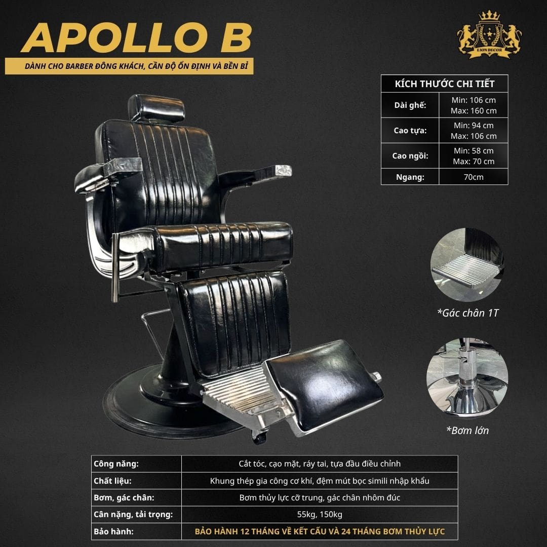 Ghế Barber Apollo B 1 Ghế Barber Apollo B