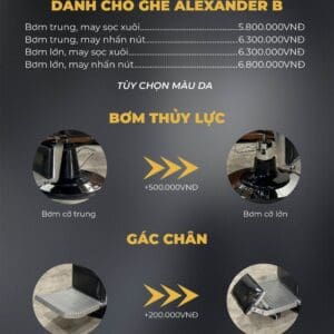 Ghế Barber Alexander B 5 ghe cat toc alexander b 1