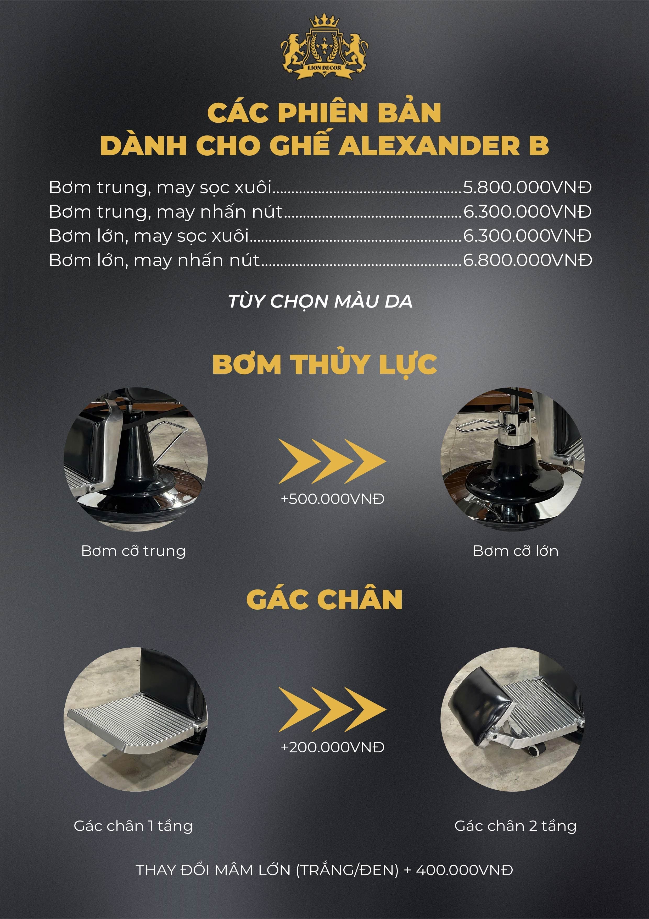 Ghế Barber Alexander B 8 ghe cat toc alexander b 1