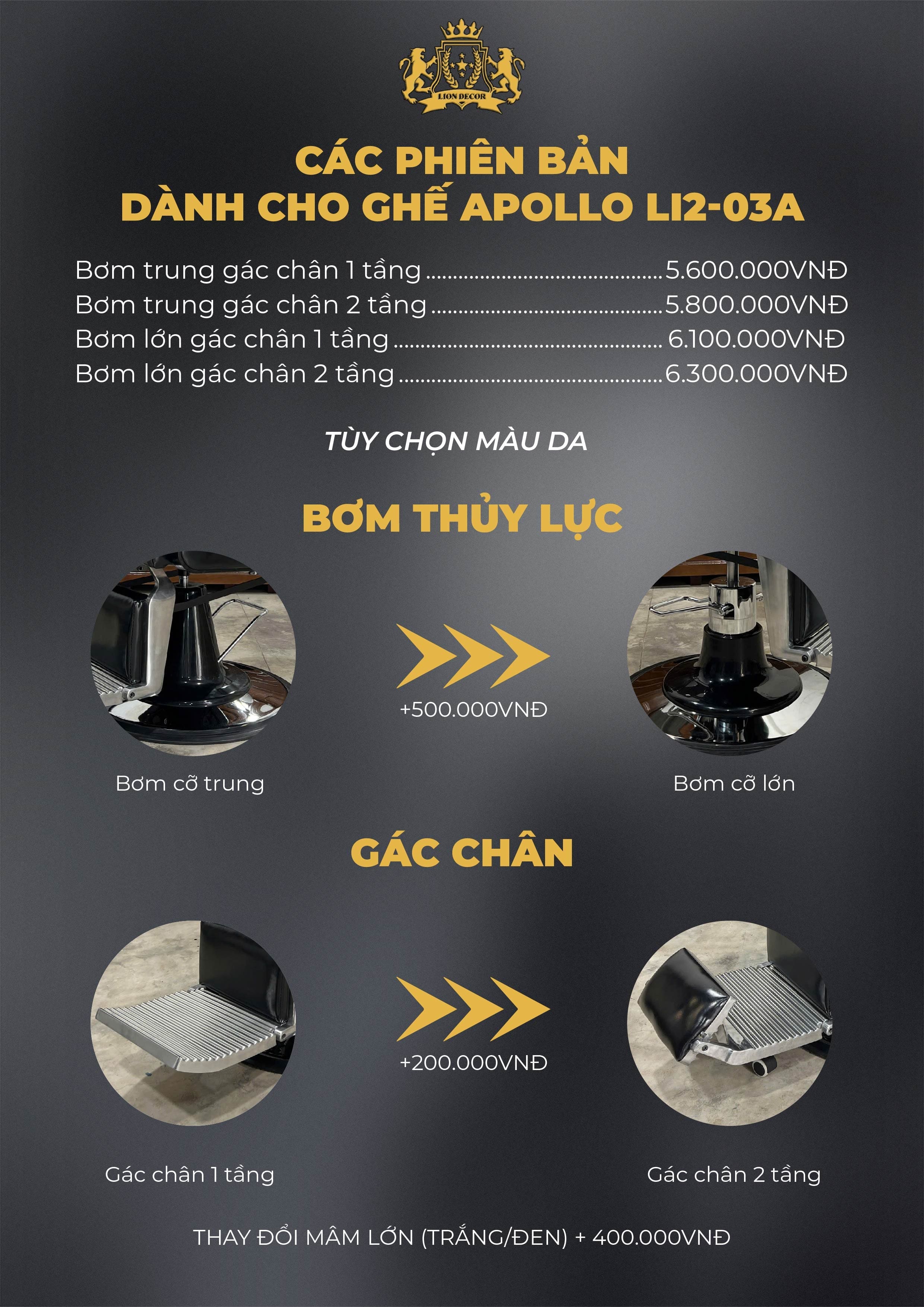 Ghế Barber Apollo LI2_03A 10 ghe cat toc apollo li2 03a