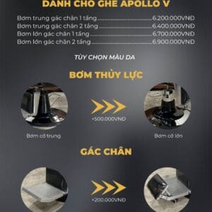 Ghế Barber Apollo V 7 ghe cat toc apollo v
