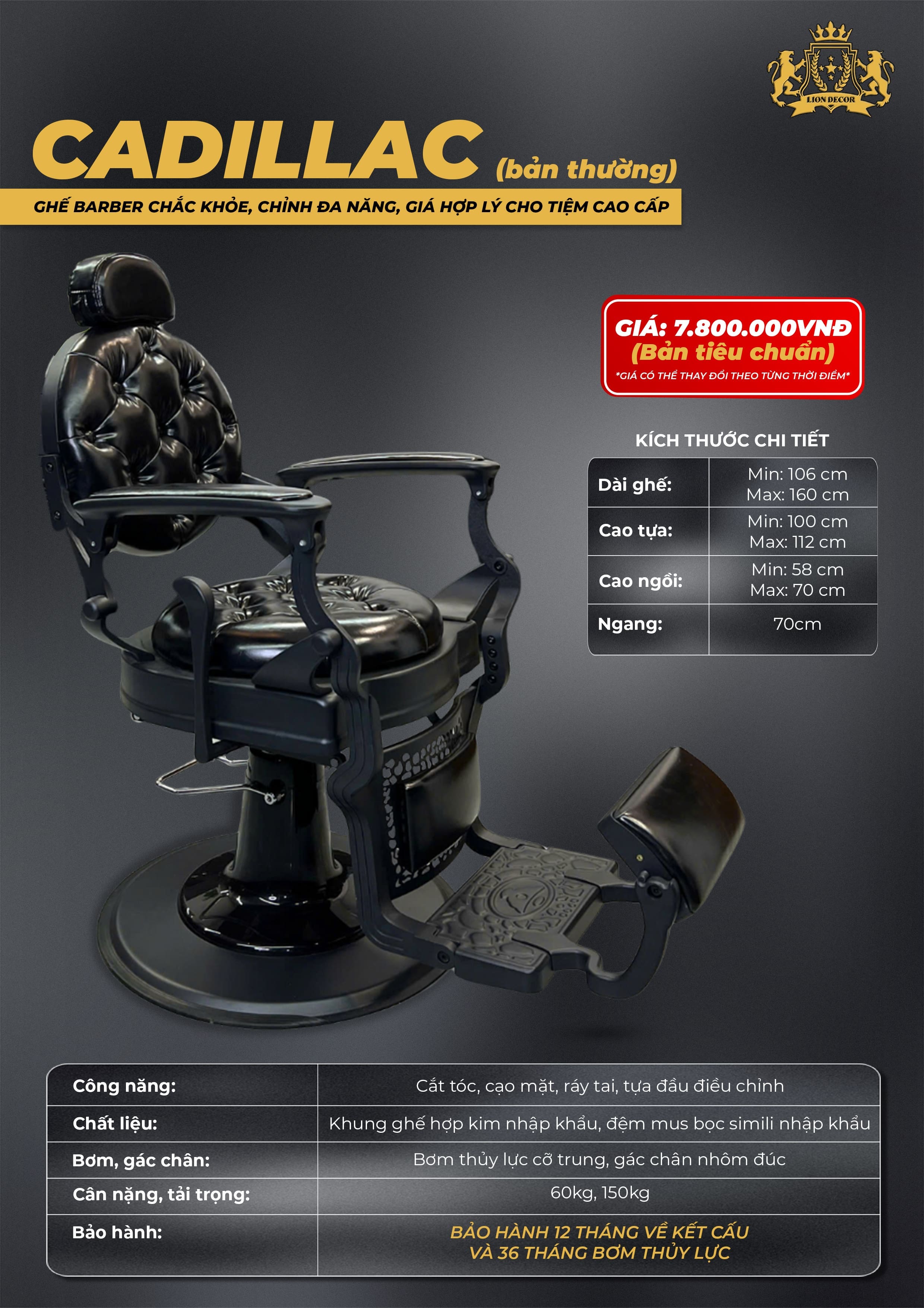 ghe cat toc cadillac ban thuong co gia