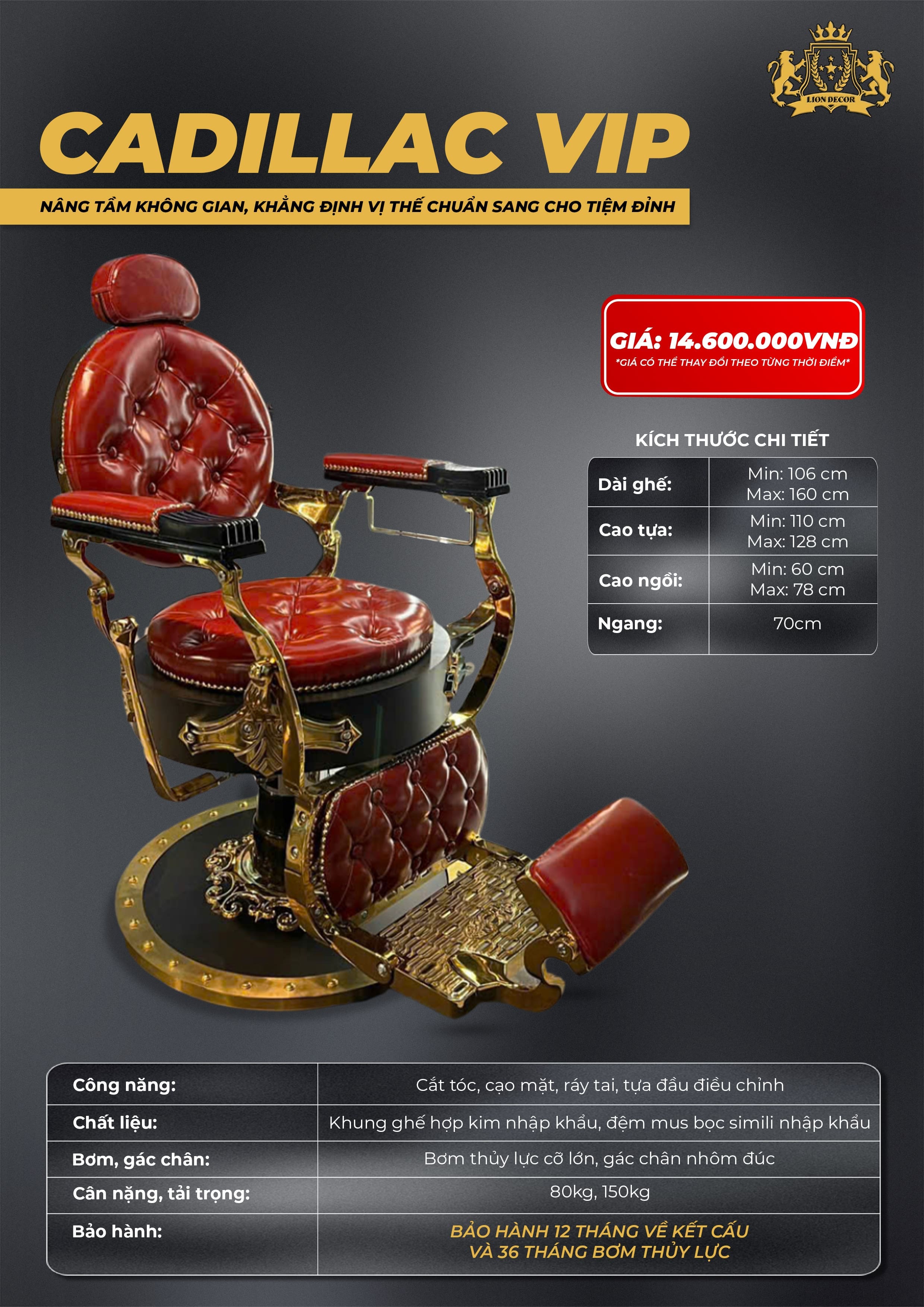 ghe cat toc cadillac vip co gia
