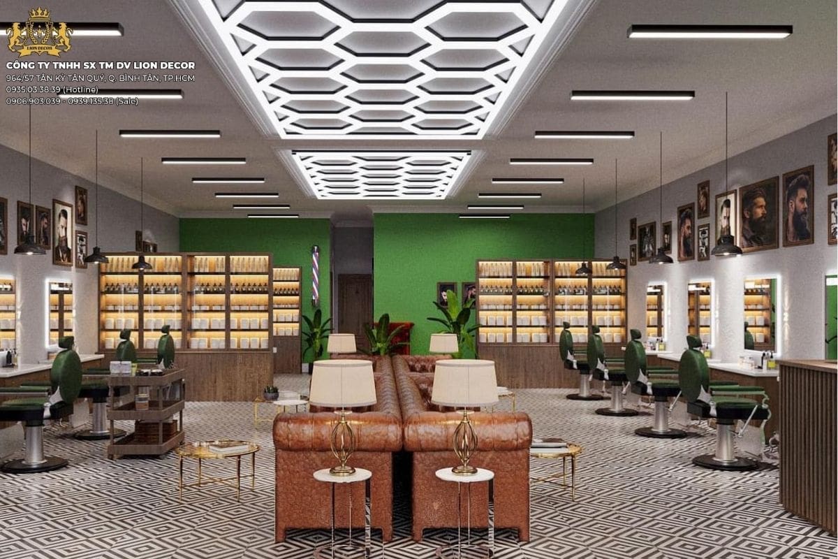 Nội thất barber salon cao cấp tại Lion Decor