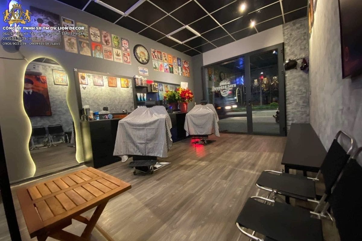 Thiết kế barber shop luxury với không gian sang trọng và đẳng cấp