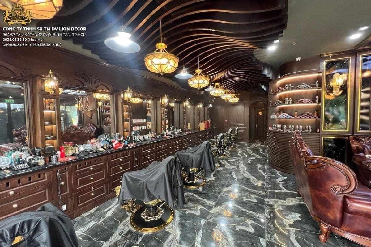 Thiết Kế Barber 9 Thiết kế tiệm tóc nam phong cách industrial mạnh mẽ và cá tính