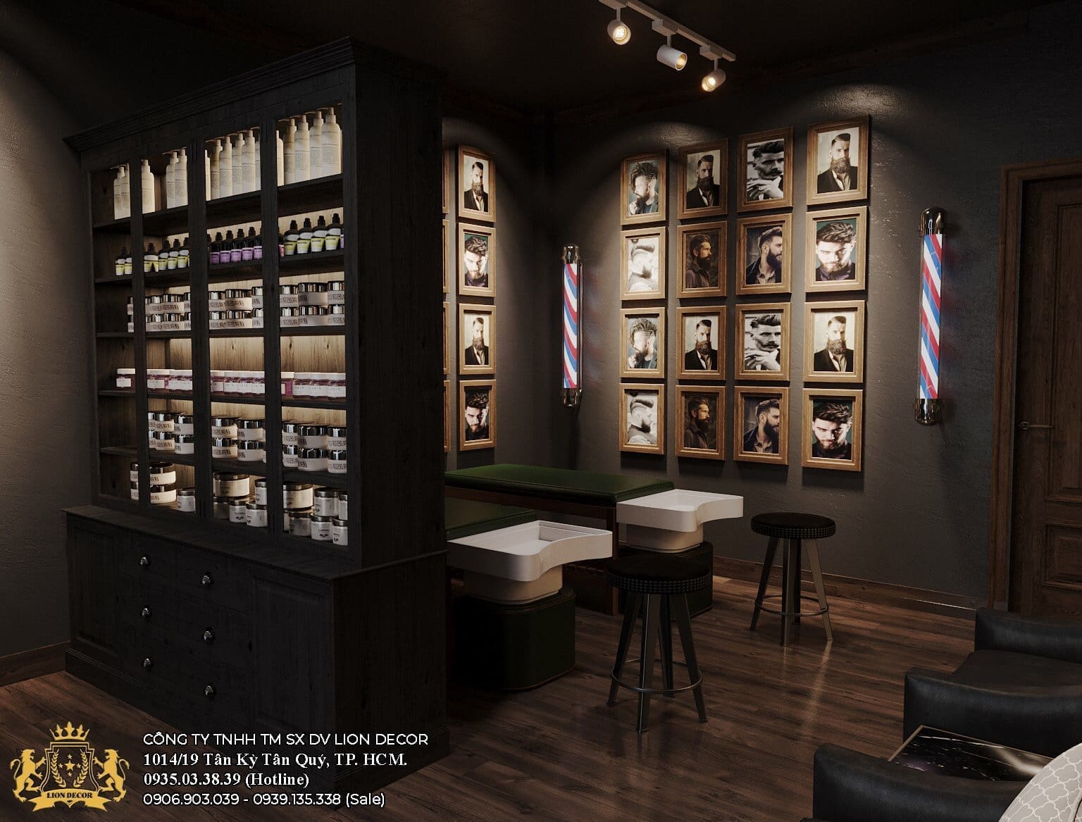 Thiết kế barber Phong cách Sang trọng – Luxury 2 Thiết Kế Barber Phong Cách Sang Trọng