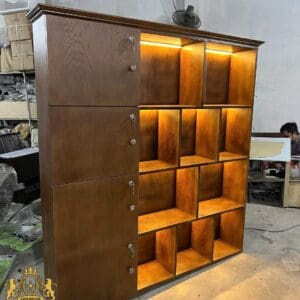 Tủ Trưng Bày Barber Phá Cách Có LED – Thiết Kế Theo Yêu Cầu