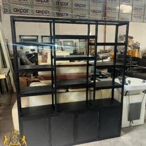 Tủ Trưng Bày Barber Khung Sắt Kệ Kính – Thiết Kế Theo Yêu Cầu