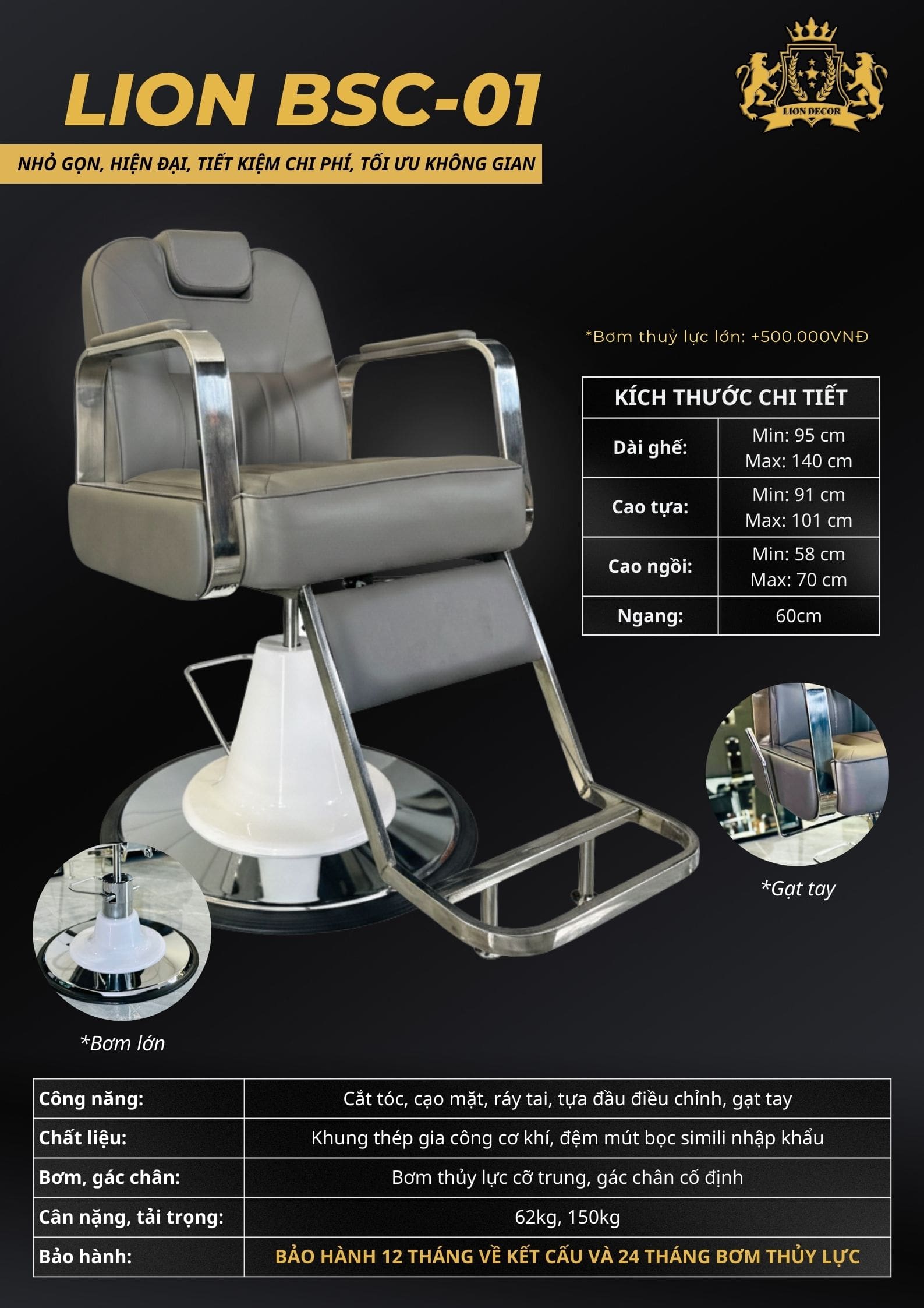 Ghế cắt tóc Lion BSC-01 1 ghe-cat-toc-nam