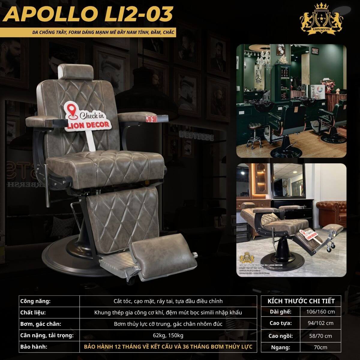 Các Dòng Ghế Barber Best-Seller Được Ưa Chuộng Tại Lion Decor