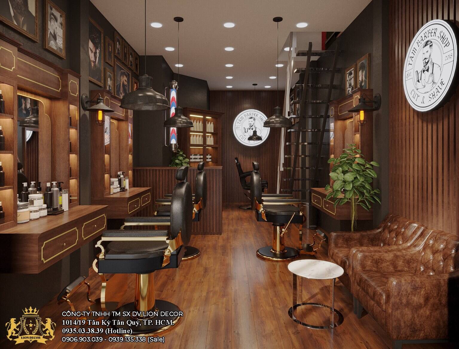 Thiết Kế Barber shop tối ưu không gian nhỏ